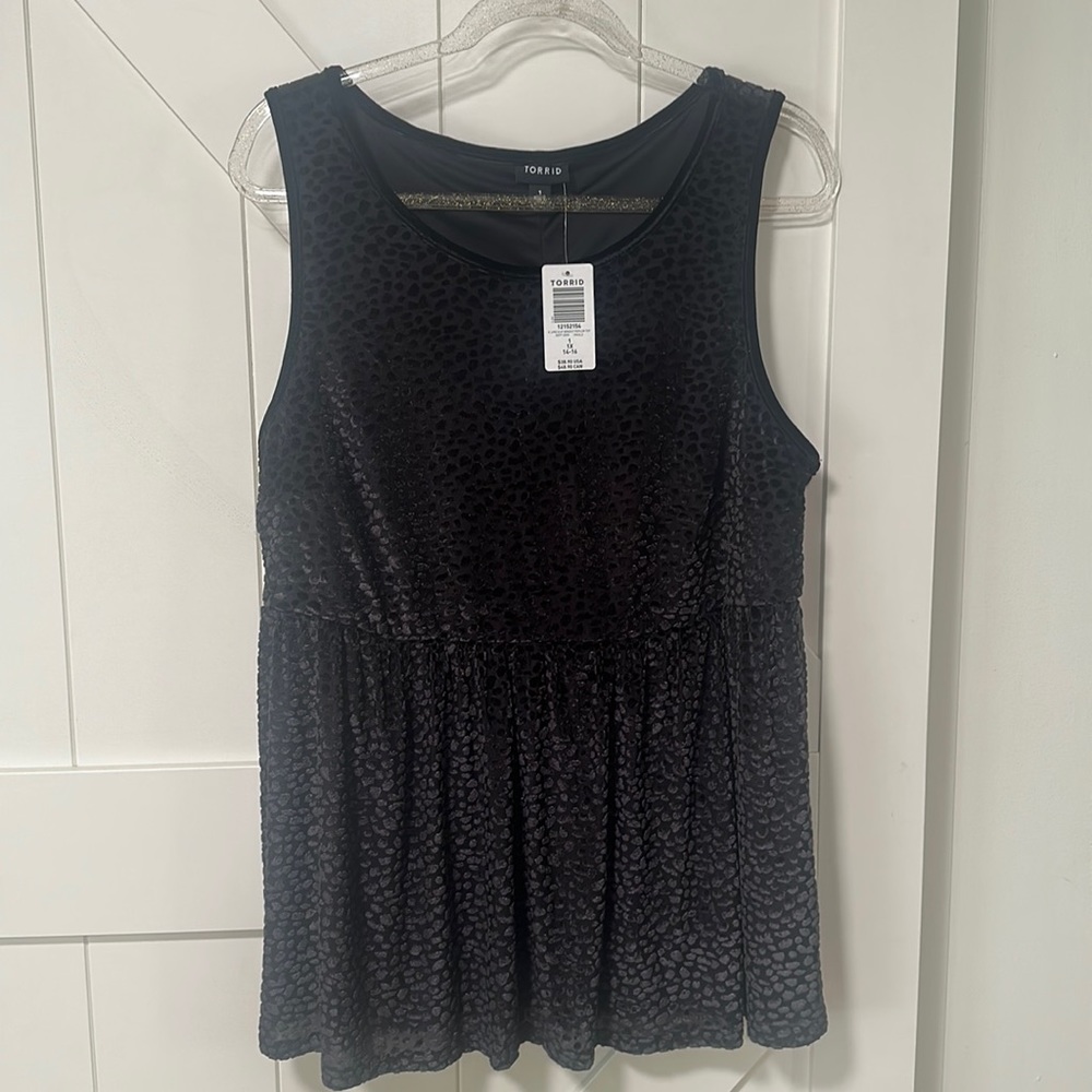 Torrid black peplum tank top
